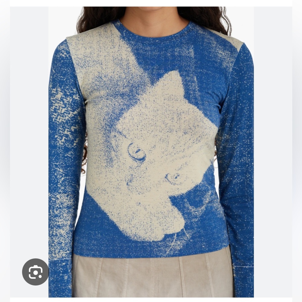 Paloma Wool Flovi Top - Blue Kitten Print